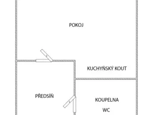 Prodej bytu 1+kk, Klášterec nad Ohří - Miřetice u Klášterce nad Ohří, Královéhradecká, 19 m2