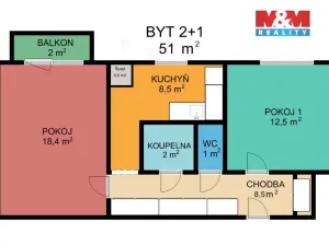 Prodej bytu 2+1, Jeseník, Halasova, 51 m2