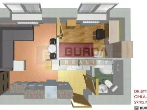 Pronájem bytu 2+kk, Neratovice, 28 m2