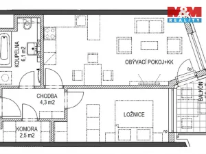 Pronájem bytu 2+kk, Praha - Stodůlky, Svitákova, 53 m2