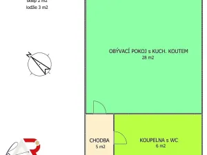 Prodej bytu 1+kk, Brno, Řípská, 44 m2