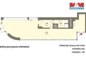 Prodej obchodního prostoru, Písek - Pražské Předměstí, Čechova, 53 m2