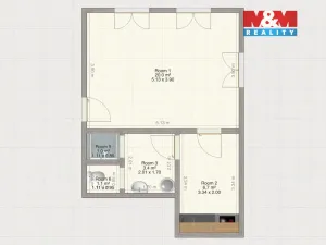 Pronájem bytu 2+kk, Kasejovice, 40 m2