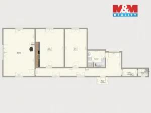 Pronájem bytu 3+kk, Kasejovice, 107 m2