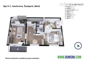 Pronájem bytu 3+1, Šumperk, Vančurova, 60 m2