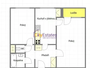 Prodej bytu 2+1, Praha - Lhotka, Na rovinách, 62 m2