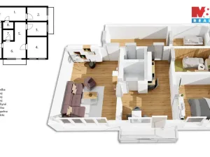 Prodej bytu 4+1, Zlín - Malenovice, Tyršova, 95 m2