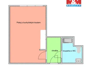 Pronájem bytu 1+kk, Ostrava - Moravská Ostrava, Ahepjukova, 27 m2
