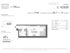 Prodej bytu 1+kk, Praha - Zbraslav, Elišky Přemyslovny, 30 m2