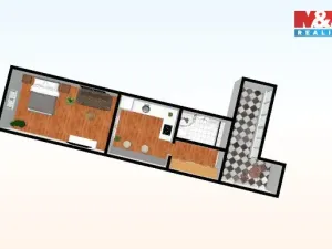 Pronájem bytu 1+1, Praha - Smíchov, Na Celné, 35 m2