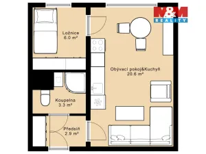 Prodej bytu 2+kk, Praha - Žižkov, Habrová, 32 m2