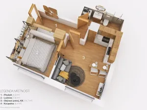 Pronájem bytu 2+kk, Brno, Jílkova, 32 m2