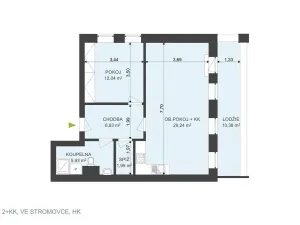 Pronájem bytu 2+kk, Hradec Králové, Ve Stromovce, 66 m2