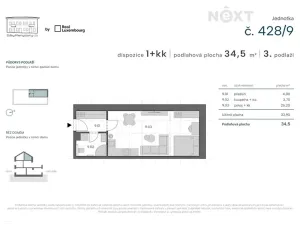 Prodej bytu 1+kk, Praha - Zbraslav, Elišky Přemyslovny, 34 m2