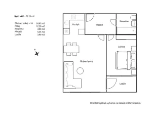 Prodej bytu 2+kk, Brno, Ke Statku, 48 m2
