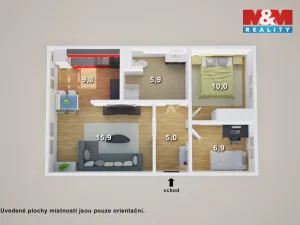 Prodej bytu 3+kk, Teplice, Hlávkova, 54 m2