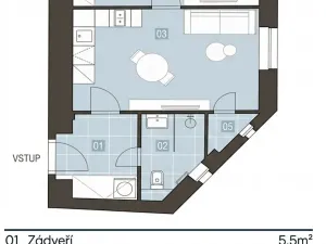 Pronájem bytu 2+kk, Praha - Žižkov, Jeseniova, 48 m2