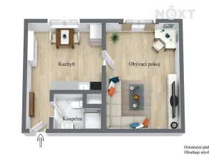 Pronájem bytu 1+1, Žatec, Javorová, 36 m2