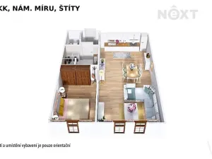 Pronájem bytu 2+kk, Štíty, nám. Míru, 58 m2