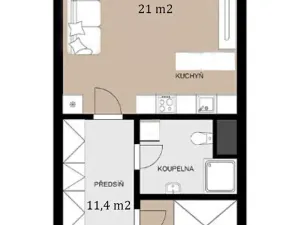 Prodej bytu 2+kk, Praha - Libeň, Českomoravská, 50 m2