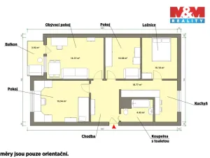 Prodej bytu 3+1, Nebanice, 76 m2