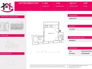 Prodej bytu 1+kk, Praha - Nové Město, Kateřinská, 18 m2