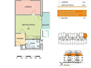 Pronájem bytu 2+kk, Olomouc, Aloise Rašína, 50 m2
