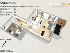 Pronájem bytu 2+kk, Praha - Liboc, Naardenská, 54 m2