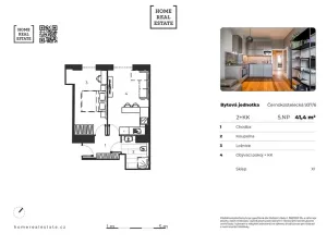 Pronájem bytu 2+kk, Praha - Strašnice, Černokostelecká, 40 m2