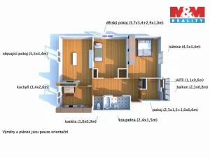 Pronájem bytu 3+1, Červené Poříčí, 70 m2