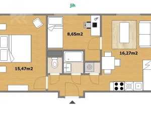 Pronájem bytu 3+kk, Praha - Břevnov, Břevnovská, 56 m2