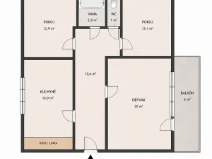 Prodej bytu 3+1, Řenče, 84 m2