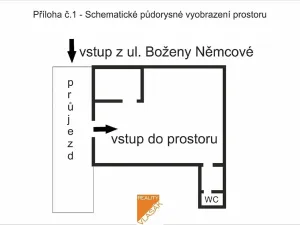 Pronájem obchodního prostoru, Kadaň, Boženy Němcové, 53 m2