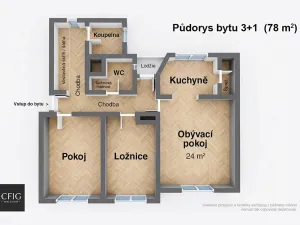 Prodej bytu 3+1, Kladno, Kordačova, 78 m2