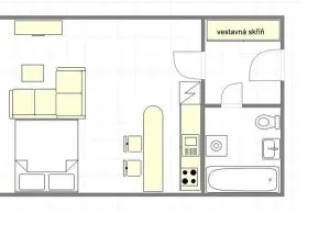 Pronájem bytu 1+kk, Praha - Vinohrady, Hradecká, 37 m2