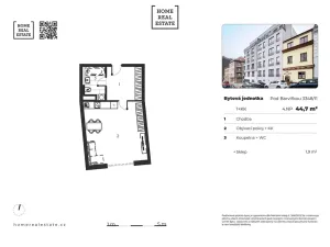 Prodej bytu 1+kk, Praha - Smíchov, Pod Barvířkou, 44 m2