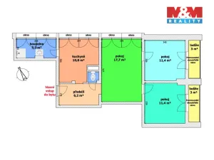 Prodej bytu 3+1, Ostrava - Poruba, Bulharská, 65 m2