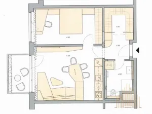 Pronájem bytu 2+kk, Praha - Třebonice, Thomasova, 57 m2