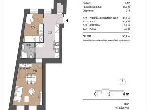 Pronájem bytu 2+1, Brno, Vlhká, 55 m2