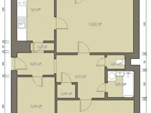 Pronájem bytu 3+1, Brno, Mikuláškovo náměstí, 69 m2