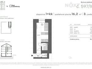 Prodej bytu 1+kk, Praha - Vysočany, Kolmá, 16 m2