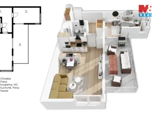 Prodej bytu 2+kk, Praha, Sicherova, 64 m2