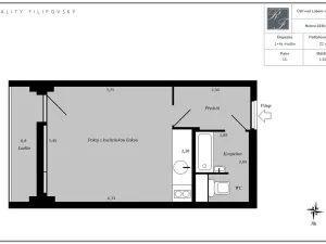 Pronájem bytu 1+kk, Ústí nad Labem, Hoření, 22 m2