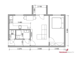Pronájem bytu 2+kk, Praha - Veleslavín, Na okraji, 45 m2