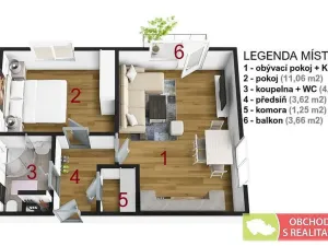Pronájem bytu 2+kk, Kostelec nad Černými lesy, 46 m2