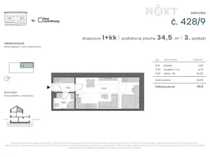 Prodej bytu 1+kk, Praha - Zbraslav, Elišky Přemyslovny, 34 m2
