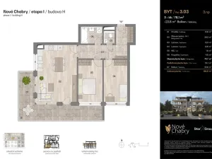 Prodej bytu 3+kk, Praha - Dolní Chabry, Dvorní, 78 m2