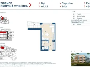 Prodej bytu 1+kk, Praha - Jinonice, Radlická, 28 m2