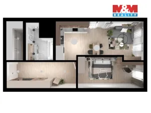 Prodej bytu 2+kk, Brno, Ponětovická, 61 m2