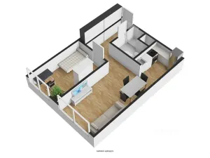Pronájem bytu 2+kk, Praha - Michle, Ohradní, 46 m2